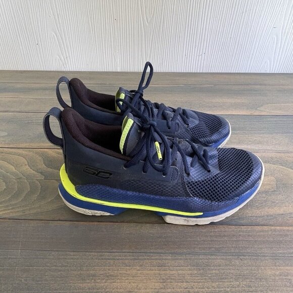 Under Armour Steph Curry 5 NBA Basketball Shoes Blue - Kids Size 5Y (A6) - Picture 2 of 9